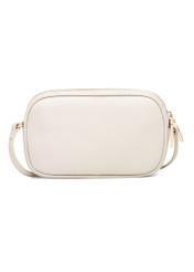 Small cream-colored leather women's handbag TORES-1152-0B(W26), product view from the back on a white background.
