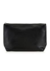 Black woven shopper bag TOREC-1148-99(W26) - front product view, on white background.