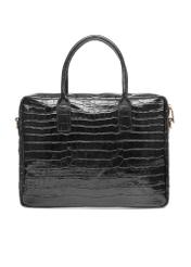 Leather elegant women's croco bag TORES-1128E-99(Z25), product view from the back on a white background.