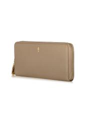 Beige leather women's belt wallet PORES-0892-80(W24)-02