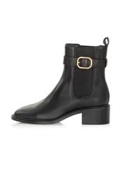 Black leather women's ankle boots BUTYD-1128-99(Z24)-05