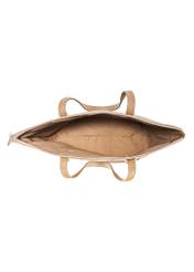 Beige large women's shopper bag TOREC-0953A-81(Z25), product view from the inside on a white background.