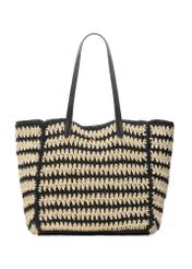 Women's handbag made of natural straw TOREC-1226-1E(W26) - front product view, on a white background.