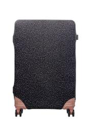 Large suitcase cover with polka dots AW-013-0007-9P-L(W26), front product view on the suitcase.