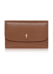 Brown leather women's wallet PORES-0848-79(W23)-01