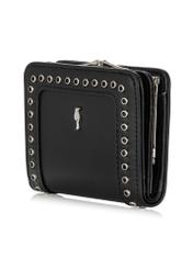 Black small women's wallet with rivets POREC-0384-99(W24)-02