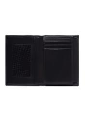 Black men's leather wallet PORMS-0713-99(Z26), product view inside on white background.