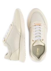 Cream leather women's sports shoes BUTYD-1099-11(Z 25) - top view of the product on a white background.