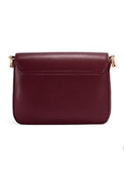 Women's burgundy messenger bag with chain TOREC-0767C-49(Z25), product view from the back on a white background.
