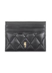 Black leather quilted card case PORES-0856-99(W23)-01