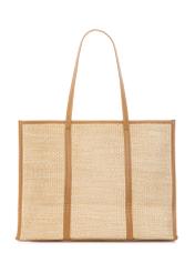 Large women's straw handbag TOREC-1224-1E(W26) - product view from the back, on a white background.