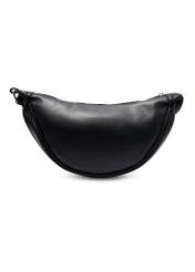 Black semi-circular women's handbag TOREC-1146-99(W26), product view from the back on a white background.