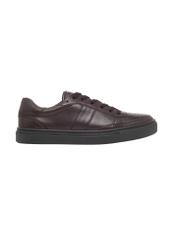 Women's leather sneakers in dark brown color BUTYD-1294-1I(Z26)