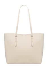 Large cream women's shopper bag TOREC-1309-0B(Z26), product view from the back on a white background.