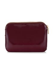 Burgundy patent leather women's messenger bag TOREC-0205F-43(Z25), back view of the product on a white background.
