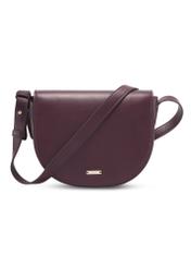 Women's burgundy leather messenger bag TORES-1352-4D(Z26), front product view on white background.