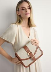 Beige women's messenger bag TOREC-1203-0P(W26)