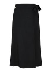 Long black skirt with pleat SPCDT-0085-99(W24)-03