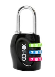 Black combination padlock AW-015-0005-99(W26), front product view on white background.