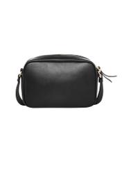 Black women's handbag with monogram TOREC-1290-9P(Z26), product view from the back on a white background.