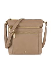 Beige women's handbag with zippers TOREC-0847A-81(Z24)-01