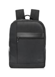 Black two-compartment men's backpack with logo PLCMN-0001C-99(Z24)-01