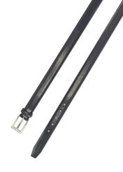 Navy blue men's leather belt PASMS-0244-69(Z25), view of the clasp of the product on a white background.