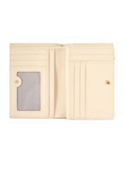 Cream leather women's wallet PORES-0980R-0B(W26), product view inside on white background.