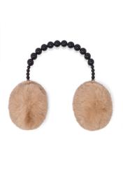 Beige women's earmuffs NAUDP-0001-81(Z26), front view of the product on a white background.