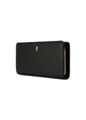 Black large wallet with decorative handle POREC-0417-99(Z25)