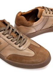 Men's leather sports shoes BUTYM-0487-1B(W26), close-up of the product detail on a white background.