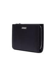 Black leather women's wallet PORES-0998-99(Z26), diagonal product view on white background.