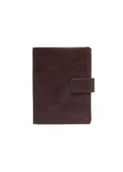 Brown leather men's wallet PORMS-0735-1I(Z26), front product view on white background.