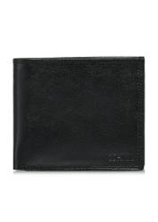 Unbuttoned black leather men's wallet PORMS-0551-99(W24)-01