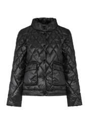 Black women's quilted jacket KURDT-0597-98(Z25) - front product view on white background.