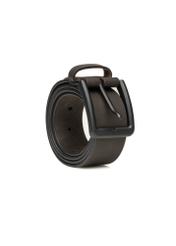 Brown suede men's belt PASMS-0281-1I(W26) - diagonal product view, on a white background.