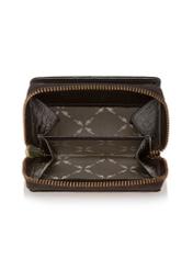 Dark brown leather women's croco wallet PORES-0810-90(W23)-05