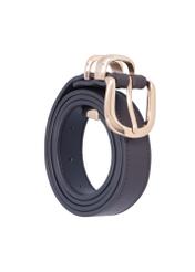 Dark brown leather women's belt PASDS-0347-1I(Z26), diagonal product view on white background.