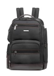 Black spacious men's backpack TORMN-0378-98(Z25), product view from the front on a white background.