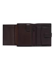 Brown men's wallet made of genuine leather PORMS-0710-1H(Z26), product view inside on white background.