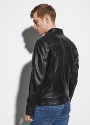 Men's leather jacket with stand-up collar KURMS-0306-1283(W23)-03