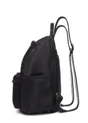 Black women's backpack TOREN-0357-99(Z26) - side view of the product, on a white background.