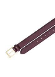 Burgundy women's leather belt PASDS-0346-4D(Z26), top view of the product on a white background.