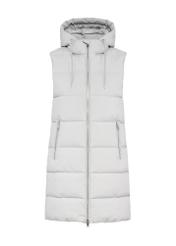 Gray long women's vest KAMDT-0034-91(Z25) - front product view on white background.