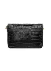 Black leather croco women's handbag TORES-1324-9G(Z26). Back view on white background.