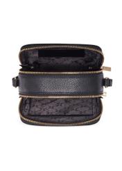 Leather two-compartment women's handbag in black TORES-1428-9I(Z26), product view inside on white background.