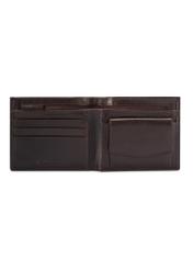 Chocolate-colored men's leather wallet PORMS-0674-90(Z25), product view from the inside on a white background.