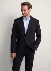 Black men's jacket MARMT-0019-99(Z25), front view of the product on the model, half of the silhouette visible.