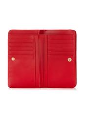 Red women's wallet with logo POREC-0362-4A(W26), product view inside on white background.