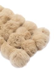 Beige women's natural fur scarf SZADF-0002-1B(Z26), close-up of the product on a white background.
